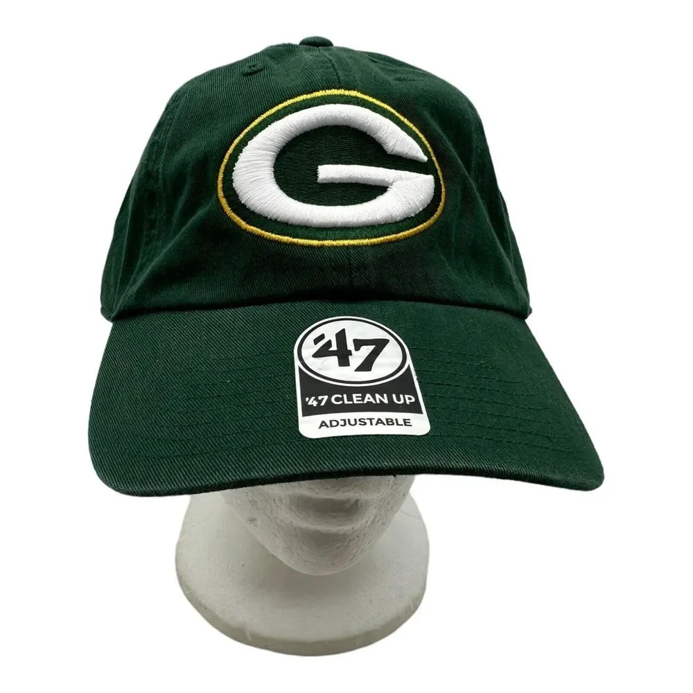 Men's '47 Brand Clean Up Green Bay Packers NFL Strapback Hat Cap NWT‎